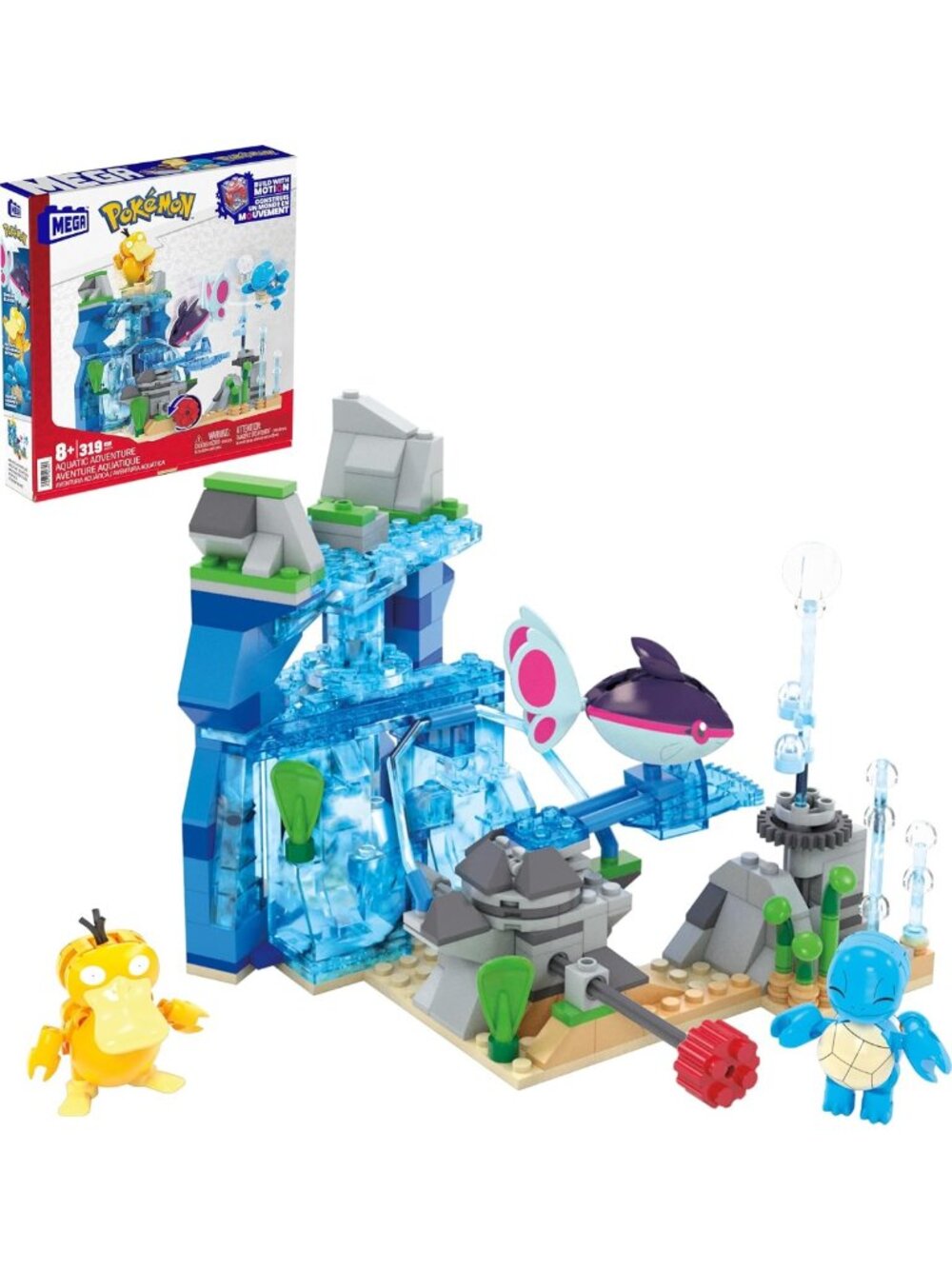 319-Piece Aquatic Adventure Building Set with 2 Poseable Characters for Kids